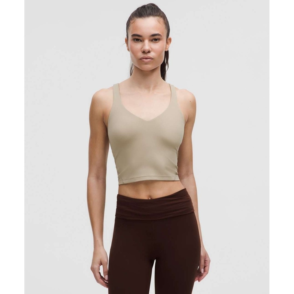 Lululemon Align Tank Top in Sheer Oak Women‎ 4 Built-in shelf bra Gym Yoga